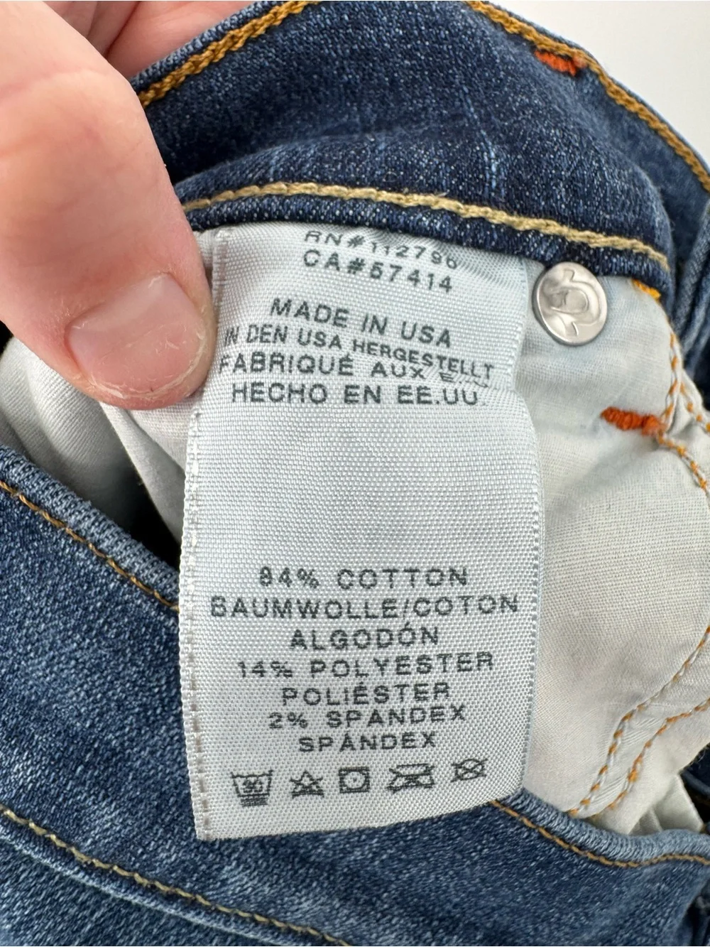True Religion Women's Cora Mid Rise Straight Jeans Flip Pocket Y2K Cowgirl SZ 26